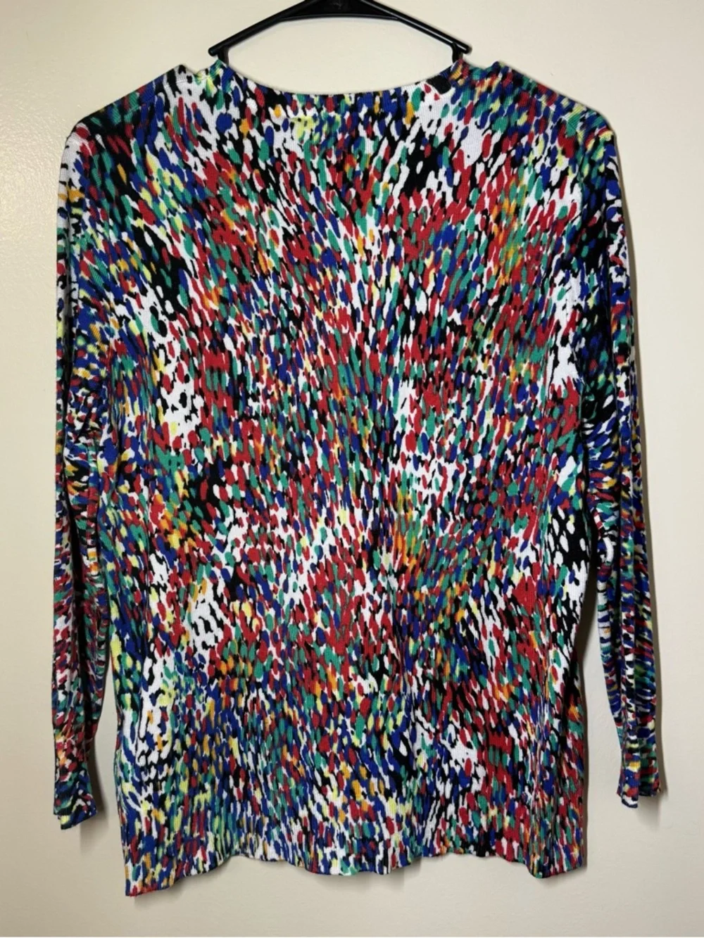 Cable & Gauge Multicolor Abstract Lightweight Button Up‎ Cardigan